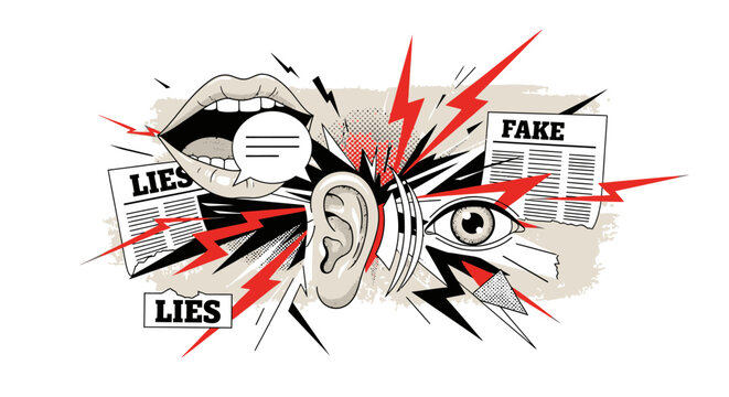 Deception and Misinformation Spread: Mouth Speaking Lies, Ear Hearing Fake