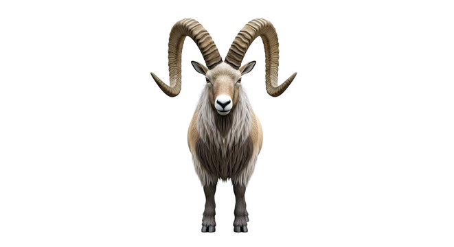 Male Markhor with Large Curved Horns