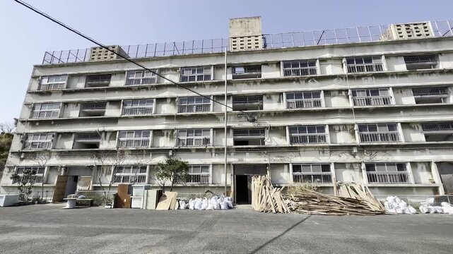 Abandoned Danchi Apartment Building in Kitakyushu Fukuoka Japan 4K