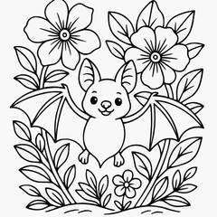 A bat with flowers 