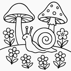 set of mushrooms and a sail