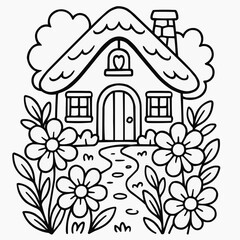 house with flowers