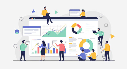 People working with data analysis.