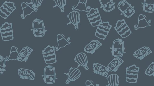 Animated Doodle Pattern of Light Bulbs for Video Background.