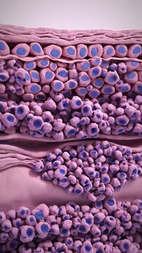 Microscopic View of Early Stage Cervical Cancer Cells Abnormal Growth and Proliferation Scientific Medical Visualization