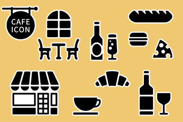 白フチ付きカフェアイコン