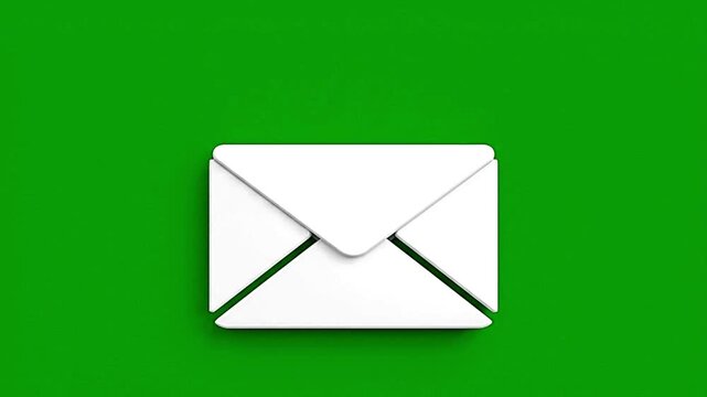 Modern white envelope on green background for business communication