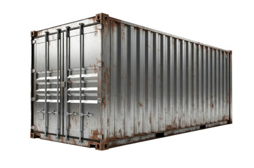 A rusty, old, metal storage container with a rusted, weathered appearance, standing upright on a png transparent