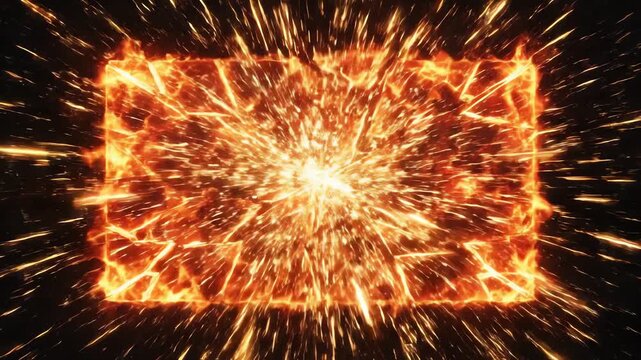 Shattered Burning Abstract Geometric Explosion Background