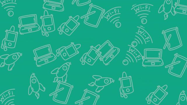 Dynamic Video Sequence Showcasing Tech Doodle Backgrounds for Creative Projects.