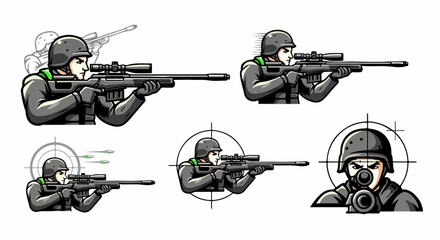 Calm and focused sniper character mood