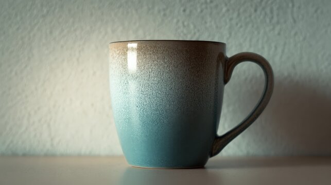 Stylish ceramic mug with gradient color design for beverage enthusiasts