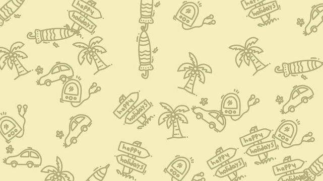 Tropical Palm Pattern Animation Frames For Video.