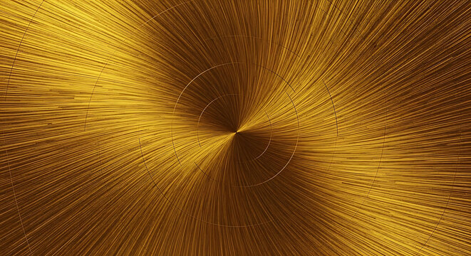 luxurious golden metallic background with radiant radial brushed texture from a central point ideal for premium branding.