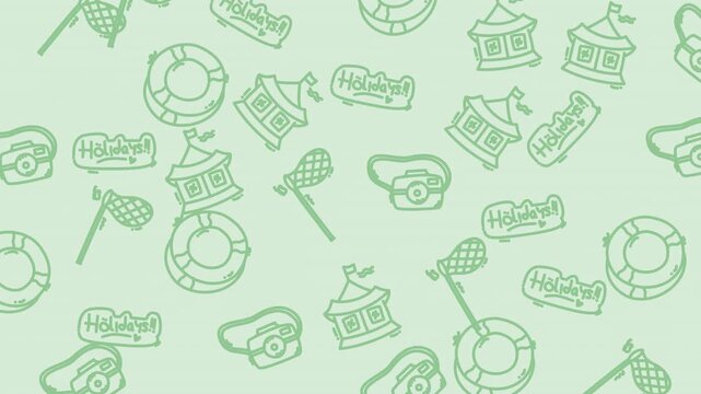 Animated Doodle Nautical Icons In Motion.