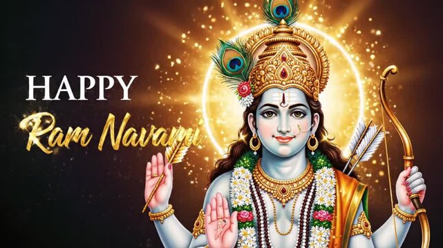 divine celebration: honoring Ram Navami, a sacred Hindu festival commemorating the birth of Lord Rama, with devout worship, spiritual rituals, and vibrant cultural festivities steeped in. 