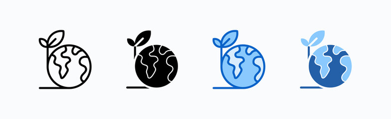 Earth Icon Sheet Multiple Style Collection Isolated Vector