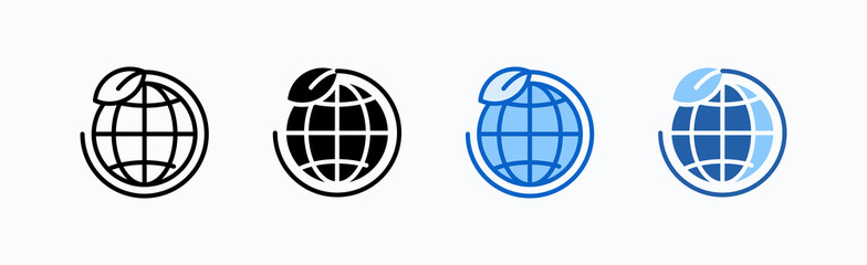 Obraz premium Globe Icon Sheet Multiple Style Collection Isolated Vector