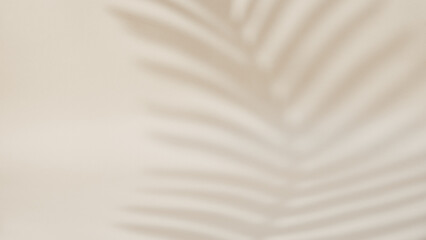 Obraz premium Shadow of palm leaf on pastel background
