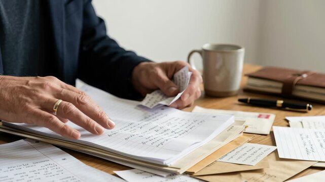 Business meeting emotional intelligence leader planning paperwork hand document on desk