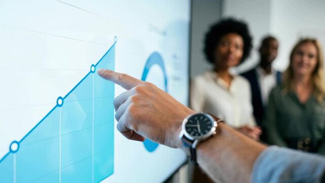 Emotional intelligence leader business meeting success growth data focus teamwork presentation