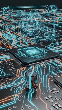 Quantum computing advanced chip, the future of technology for high performance artificial intelligence and cloud computing services