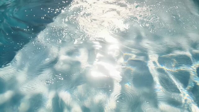 Abstract view of shimmering sunlight on rippling blue water surface
