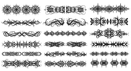Obraz premium ornate black and white decorative borders and frames