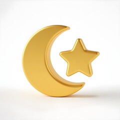 moon and stars 3d rendering isolated on white background cartoon plastic style icon