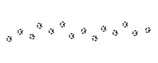 Animal footprint trail pattern with walking paw marks, track path illustration element © New Asia