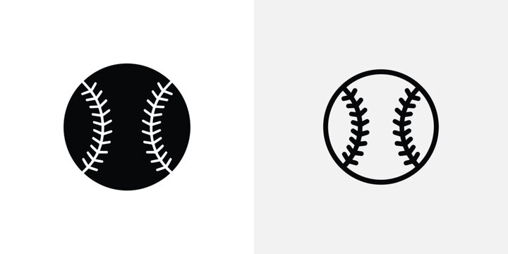 Black and white baseballs with stitching sports equipment 1