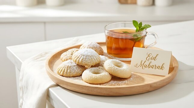 Putri salju cookies coated in powdered sugar on turquoise plate