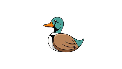 Obraz premium Colorful Cartoon Duck Illustration.