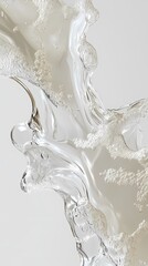 Obraz premium digital technology white flowing liquid poster background