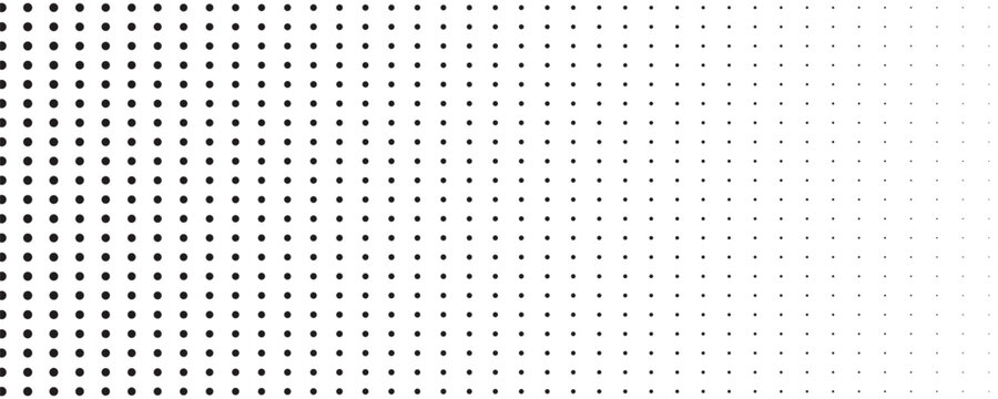 Abstract halftone dotted background. Black polka dot pattern vector. Halftone texture with dots print. Black and White victor illustration