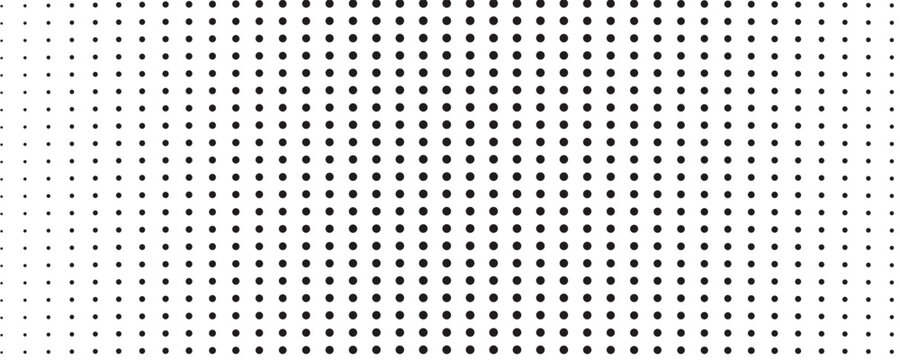 Abstract halftone dotted background. Black polka dot pattern vector. Black and White victor illustration