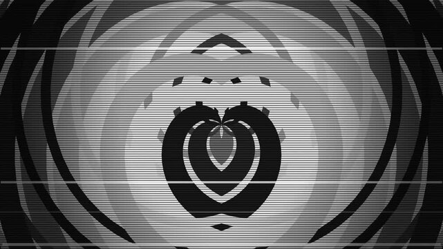 Abstract Black and White Spiral Patterns.