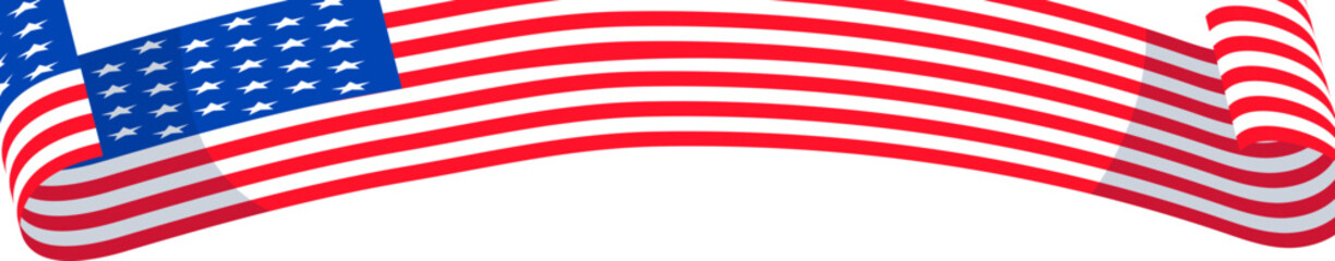 Obraz premium Horizontal Folded USA Flag Line