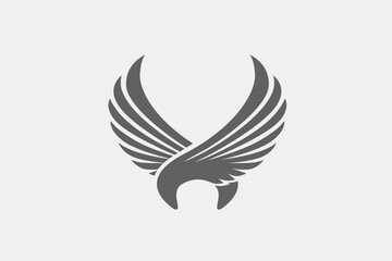Obraz premium wings birds opened symetric logo