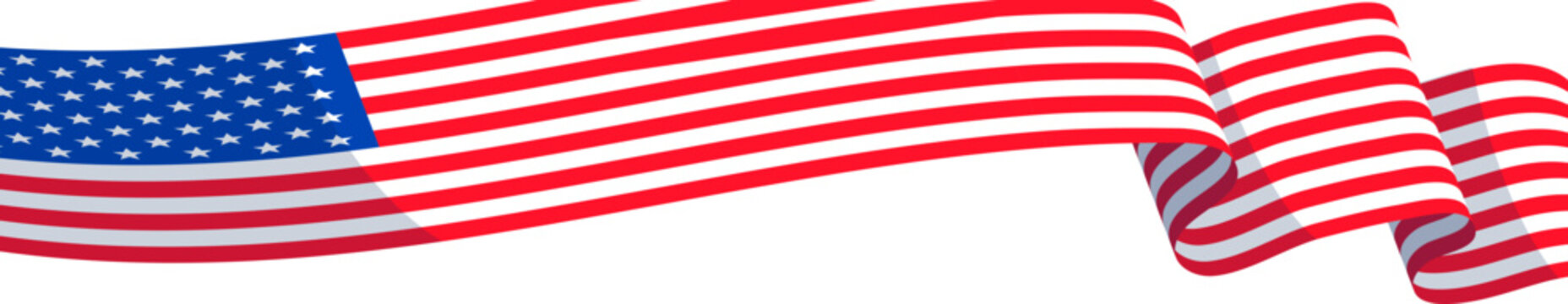 American Flag with Wind Trail Effect