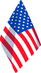 Fototapeta premium Angled Display of USA Flag