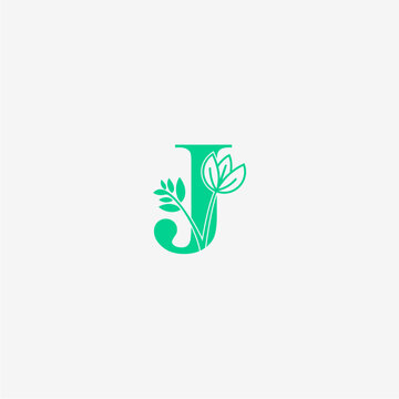 Luxury Floral Letter J Logo Elegant Botanical Monogram Serif Vector