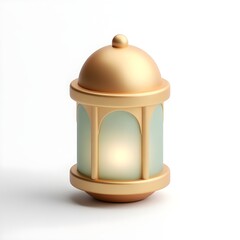 ramadan lantern icon 3d rendering isolated on white background cartoon plastic style icon