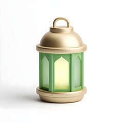 ramadan lantern icon 3d rendering isolated on white background cartoon plastic style icon