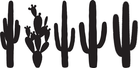 Arid Cactus Plant Elements for Dry Landscapes © Sahileditz