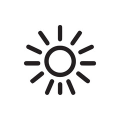 Obraz premium Minimalist Black Sun Icon a Symbol of Light and Brightness on White
