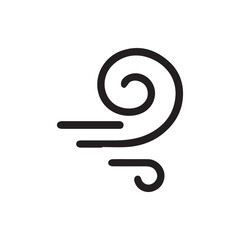 Fototapeta premium Simple black line art wind icon isolated on a white background