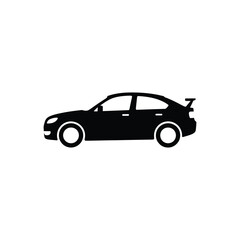 Fototapeta premium Black silhouette of a four door sedan car vehicle
