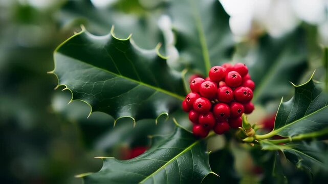 holly leaves and berries