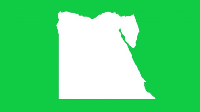 Egypt map pop animation with green background